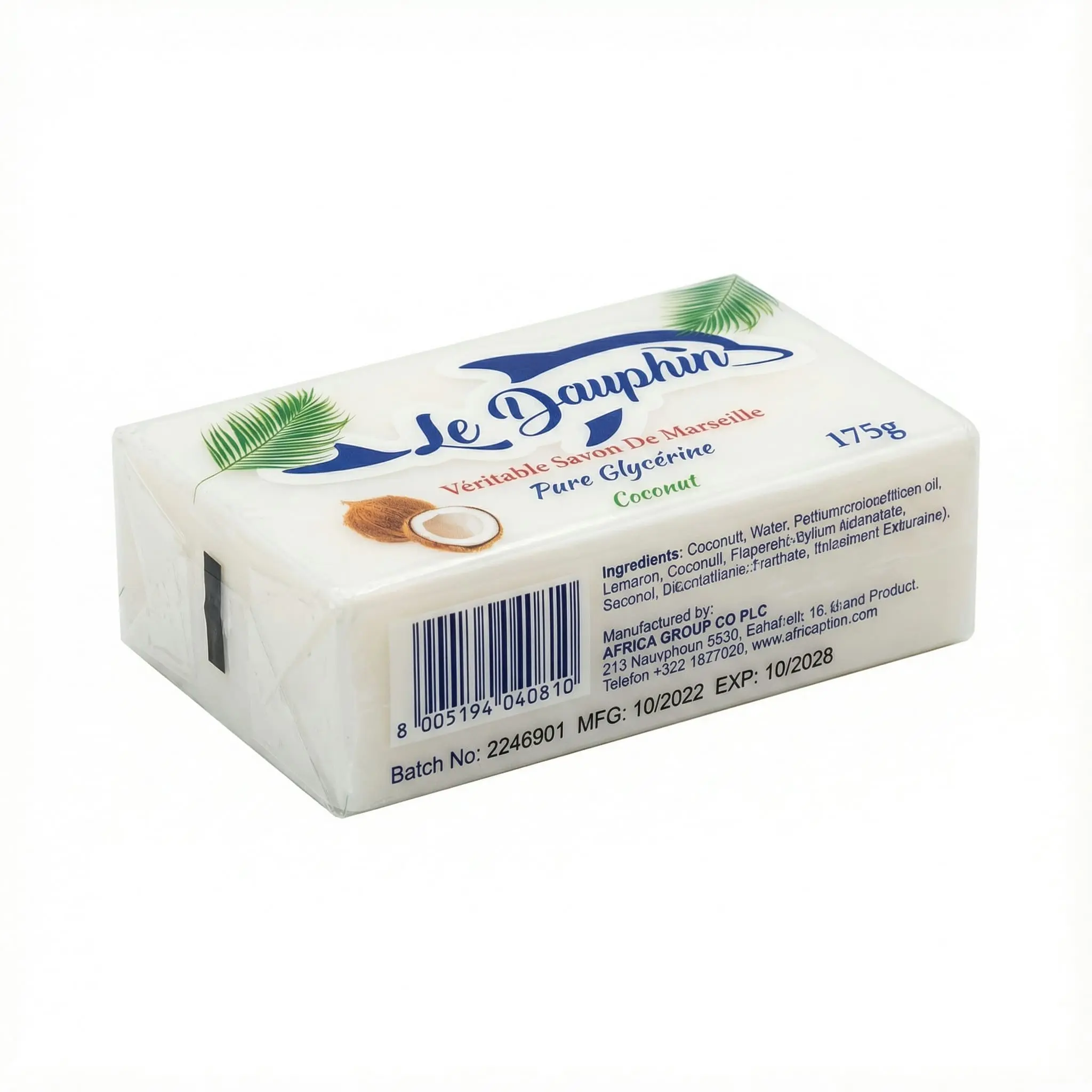 savon coco rectangulaire pour la salle de bain